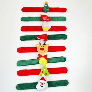 Festive Christmas Slap <b>Bracelets</b> - Cute Plush Wristbands for Stocking Stuffers & Party Decor - Product Image 3