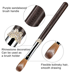Purple Sandalwood Handle Kolinsky Nail Brush Size 12 14 16 18 20 French Gel Acrylic Painting Brush <b>Set</b> - Product Image 4