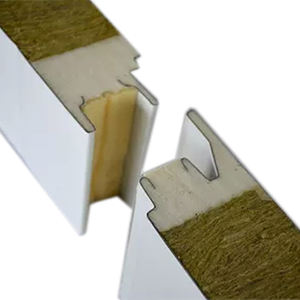 Panneaux sandwich en acier <span class=keywords><strong>de</strong></span> nouveau type, isolation en <span class=keywords><strong>laine</strong></span> <span class=keywords><strong>de</strong></span> roche, résistant <span class=keywords><strong>au</strong></span> feu, imperméable, léger, pour murs extérieurs, chambres froides, ateliers - Product Image 2