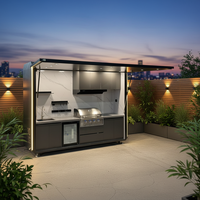 Cuisine extérieure avec construction en marbre artificiel et en panneaux de particules pour villa et hôpital