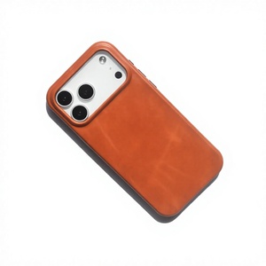 Funda de <span class=keywords><strong>Teléfono</strong></span> de Cuero Genuino de Lujo para iPhone 18 Pro Max Mini, Cartera con Tarjetero Magnético y Logotipo Personalizado OEM/ODM - Product Image 1