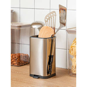 Contenitore quadrato in acciaio inossidabile per utensili da cucina - Product Image 1