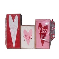 Valentijnsdag Houten Hart Blok Trio Teken Valentijn Cadeau Valentijn Home Decoratie