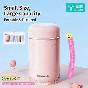 Juego de Cepillo de Dientes Plegable de Viaje Más Vendido con Cepillo de Dientes de Cerdas Suaves y Pasta Dental en el Interior, Puede Usarse como Vaso para <span class=keywords><strong>Enjuague</strong></span> <span class=keywords><strong>Bucal</strong></span> - Product Image 3