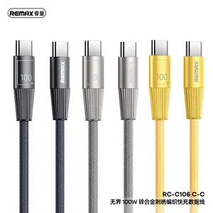 Remax Infinity Series RC-C106/107 27W Zinc Alloy Braided Fast Charging Data Cable 1.2M Type-c to IPh/Type-c to Type-c