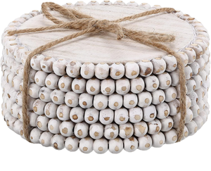 Sous-verres en bois de manguier style ferme rustique, gris patiné, taille personnalisable, ensemble de dessous-de-verre décoratifs, épaisseur 10 mm, écologiques - Product Image 2