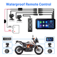 Caméra embarquée pour moto avec navigation 5 pouces, 4K 1080P, GPS, étanche, stéréo DSP, garantie 1 an, CarPlay sans fil, écran tactile