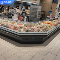 Vitrine réfrigérée à double température pour aliments cuisinés avec dôme en verre, pour comptoir de charcuterie, compatible OEM et ODM, pour usage en supermarché