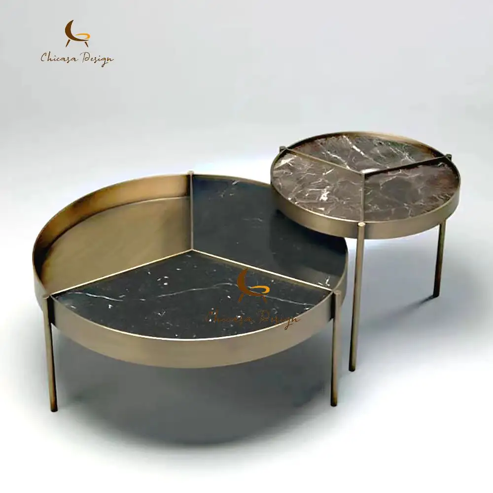 Moderner Couch tisch aus Glas und Edelstahl Luxus-Couch tisch mit italienischem Metallrahmen