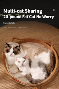 Geflochtenes Rattan-Katzenbett, geeignet für alle Jahreszeiten, Hundebett aus grobem Hanf, Katzenschlafmatte, Katzenkratzbrett, Haustierbedarf - Product Image 6