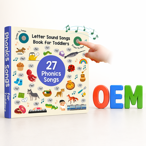 Livre de chansons phonétiques personnalisées OEM, 26 chansons sonores pour <span class=keywords><strong>les</strong></span> lettres, livre pour enfants d'âge préscolaire et de <span class=keywords><strong>maternelle</strong></span> avec sons - Product Image 1