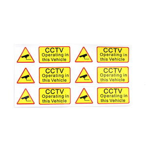 CCTV Warning <b>Sticker</b> 90x30mm Adhesive <b>Yellow</b> Black Text For Vehicle Window Car <b>Stickers</b> - Product Image 4
