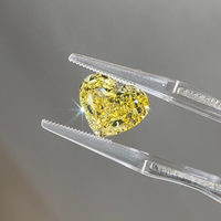 Diamant jaune fantaisie taille cœur cultivé en laboratoire, or jaune 18 carats, bijoux fins personnalisés, pierre précieuse unisexe pour bague