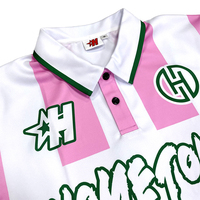 T-shirts personnalisés style maillot de foot streetwear rétro à rayures imprimées respirants à manches courtes col polo écologiques