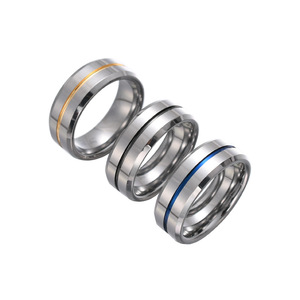 새로운 도착 패션 간단한 복고풍 장엄한 8mm 고급 보석 남성용 스테인레스 스틸 반지 - Product Image 1