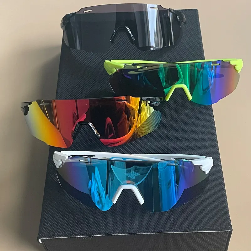 2022 Trendy Running Cycling Glasses Custom Ce Tr90 Polarized Uv400 One Piece Lens Rimless Unisex Sport Sunglasses