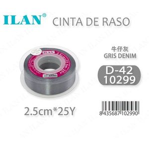 Nastro in raso ILAN 2,5 cm x 25Y grigio denim per artigianato - Product Image 3