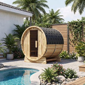 Sauna en bois de luxe pour jardin, sauna sec traditionnel pour 4 personnes, cabine extérieure de 79 pouces - Product Image 3