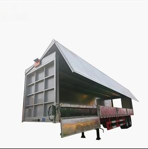 Semi-<span class=keywords><strong>remorque</strong></span> hydraulique à 3 essieux avec murs d'aile pour le transport de marchandises à faible densité. - Product Image 3