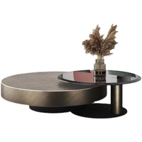 Minimalistischer Luxus-Couchtisch Rund Edelstahl Langlebig Modern Wohnzimmermöbel Italienisch Schlicht Hochwertig