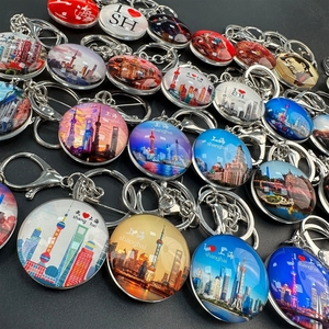 <span class=keywords><strong>Porte</strong></span>-clés souvenirs de Shanghai, tours de perles, le Bund, les sites touristiques du Temple du Dieu de la Ville, petits cadeaux touristiques, pendentifs - Product Image 4