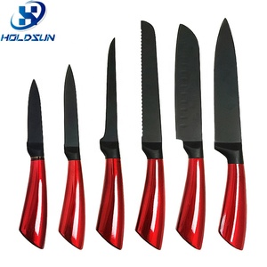 <span class=keywords><strong>Couteau</strong></span> à tomate à saucisse à steak dentelé en acier inoxydable à lame noire de 4.5 pouces avec manche creux en métal pour vin rouge - Product Image 6