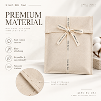 Pochette en toile personnalisable avec logo OEM/ODM, directement de l'usine, en coton biologique premium, recyclable et réutilisable, avec ruban croisé, pour carnets et cosmétiques