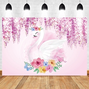 Dream Swan Background Ballet Girl festa di compleanno per bambini doccia neonatale fotografia <span class=keywords><strong>sfondo</strong></span> Banner personalizzato foto - Product Image 2