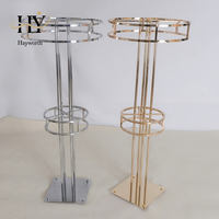 Support à fleurs de mariage moderne en métal Hayworth, design double couche, fait main, électroplaqué, décoration de centre de table de haute qualité