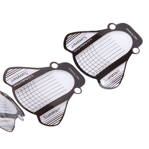 Material de Pvc transparente, formas de uñas negras, etiqueta personalizada, pegatina para forma de uña, 100 Uds. - Product Image 3