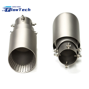 Punta de escape universal de malla de acero inoxidable cepillado para silenciador de tubo curvado hacia abajo para modificación de automóviles - Product Image 1