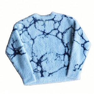 Suéter personalizado de mohair para hombre, jersey de cuello redondo, patrón sólido, 220g, hecho a máquina con logotipo frontal, suministro ODM de invierno - Product Image 1