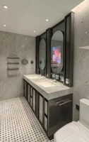 Espejo con Televisión Inteligente a Prueba de Agua con Sistema Android, Espejo para Baño de Hotel Comercial, Televisión con Espejo Compatible con IPTV para Hotel