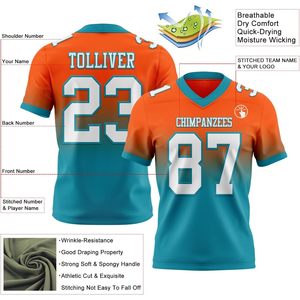 Maillot de football personnalisé avec nom et numéro, col en V, anti-humidité, uniforme sportif unisexe, sublimation 360 grammes - Product Image 2