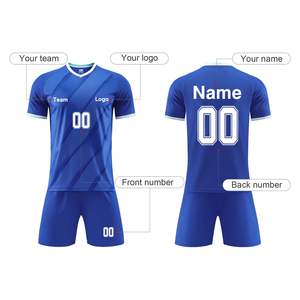 Jersey Sepak Bola Murah 2025 Bahan Polyester Bernapas Cepat Kering Dewasa Unisex Kerah Bulat Lengan Pendek Pakaian Olahraga Custom - Product Image 2