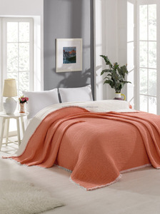 Muslin Weave Inside Cotton Fiber Filled 100% Cotton Blanket Bulky Heavy Thick 160x220cm 62x86inch Plain Collection Blanket - Product Image 4