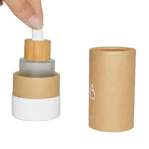 定制徽标和彩色纸管包装圆形空化妆品纸板管带盖香水瓶奶油罐