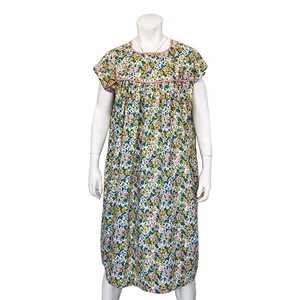 Vrouwen Bloemenprint Korte Mouw Zwangerschap Borstvoeding Verpleging Kleding Lange Maxi Jurken Moederschap Gown