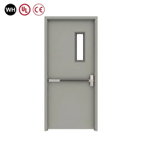 Porte coupe-feu double en acier sur mesure homologuée UL et CE avec barre anti-panique, porte de sortie d'urgence commerciale