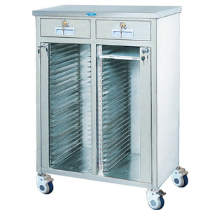 Myljeller Medical Record Holder Cart MJ15 Stainless Steel Instrument Trolley Hospital Storage With <b>Lockable</b> <b>Drawers</b> And Wheels - Product Image 1