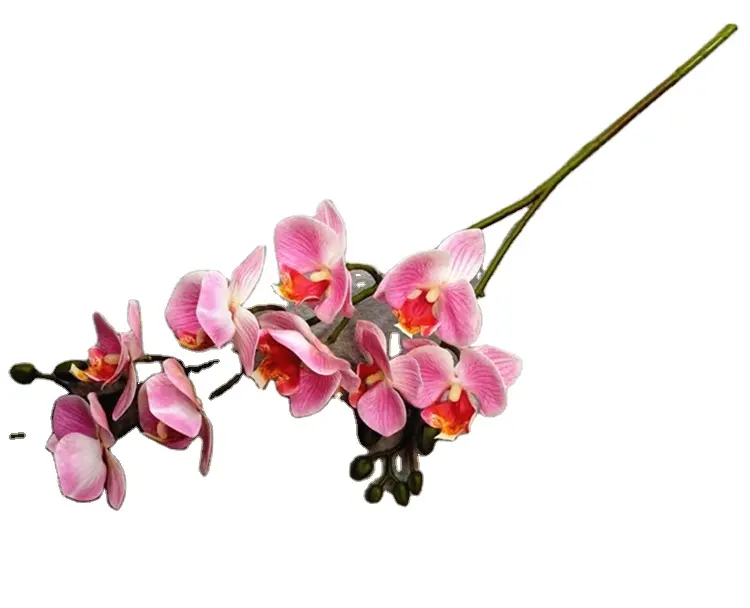 Nhân Tạo 9 Đầu Bướm Phong Lan Hoa Chi Nhánh 3D Bất Động Cảm Ứng Mini Phalaenopsis Hoa Lan Hai Dũa Mỗi Mảnh