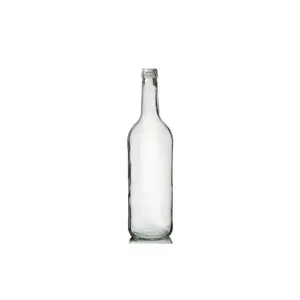 पुन: प्रयोज्य पारदर्शी गोल खाली फ्लिंट ग्लास शराब वाइन व्हिस्की वोदका टकीला बोतल