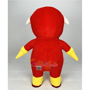 Guangzhou disfrute CE vestido rojo gigante lindo Piggy Hero inflable cerdo <span class=keywords><strong>mascota</strong></span> disfraz adulto fiesta <span class=keywords><strong>mascota</strong></span> conjunto de lujo - Product Image 3