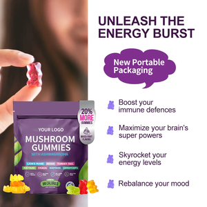 Vegan Reishi Lions Mane Cordyceps Mushroom Gummies Nootropic <span class=keywords><strong>Brain</strong></span> Suplemento - Product Image 5