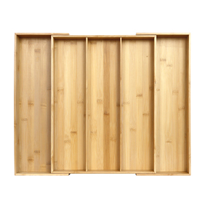 Sang Trọng Tre Hình Chữ Nhật Đa Chức Năng Mở Rộng Phương Đông Nhà Bếp Bạc Ngăn Kéo Tổ Chức Và Đồ Dùng Dao Kéo Lưu Trữ Khay - Product Image 1