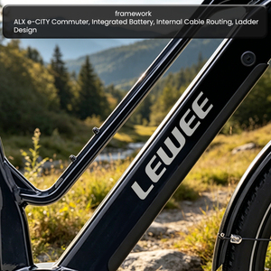 Vélo électrique urbain 27,5 pouces avec <span class=keywords><strong>moteur</strong></span> central, batterie intégrée, cadre basse monture pour trajets quotidiens - Product Image 2