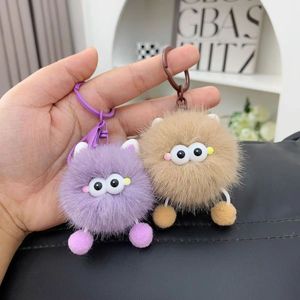 Llavero de peluche de piel sintética de visón <span class=keywords><strong>Kawaii</strong></span> con diseño de <span class=keywords><strong>elfo</strong></span> y duende, con cadena colorida para colgante de mochila de estudiante, juguete - Product Image 3