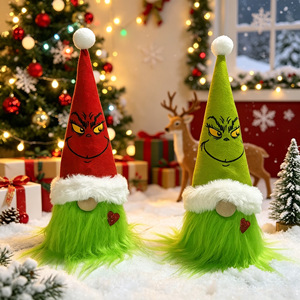 Muñeco de Peluche del Grinch Navideño con Cabello Verde, Gnomo sin Rostro, Tomte, Nisse, Duende, Adorno para el Hogar, Decoración Navideña para Escritorio, Regalo - Product Image 4