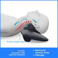 Soporte para el Cuello, Corrector Cervical Ajustable, Entrenador de Columna Vertebral, Masajeador de Cuello y Hombros con Vibración para Relajar los Músculos