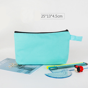 Borsa da viaggio in tela per cosmetici <span class=keywords><strong>o</strong></span> pochette per trucchi da ragazza, borsa cosmetica in tela tinta unita, borsa cosmetica in cotone bianco, disponibile ora - Product Image 4